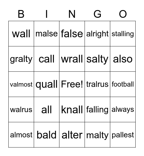 Final all vs al- Bingo Card