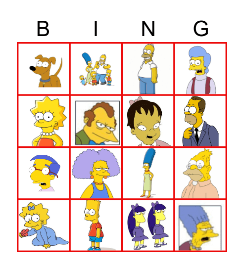 FAMILIA Simpson! Bingo Card