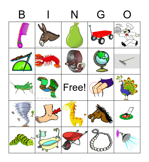 Picture Bingo Number Two Bingo Card