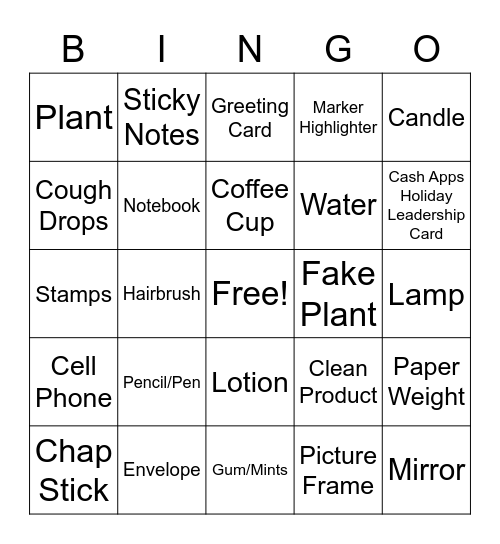 Desk Bingo Card