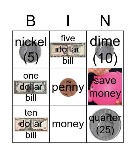 GR1 Money Bingo Card