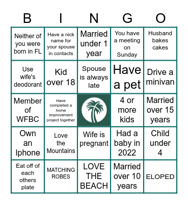 WFBC MARRIAGE RETREAT BINGO 2023 Bingo Card