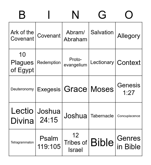 Venture Bingo Card