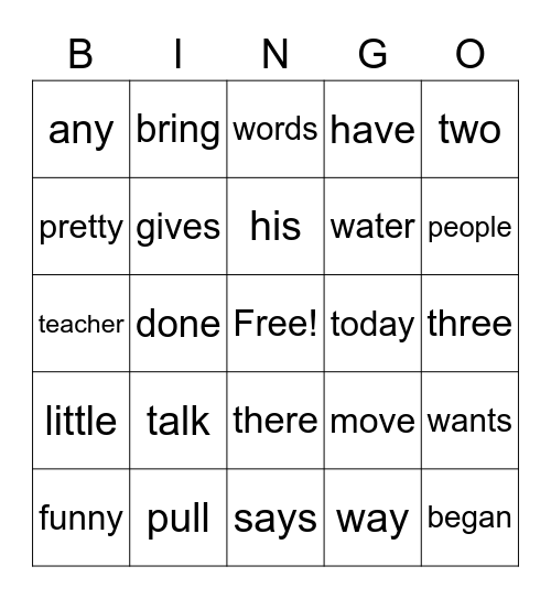Snap 1 Bingo Card