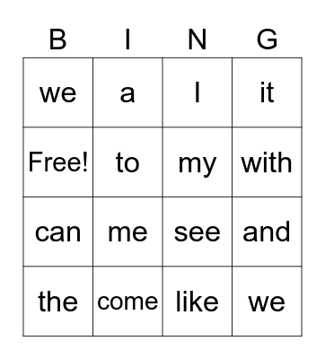 Ms. Dallaire's Sight Words Bingo Card