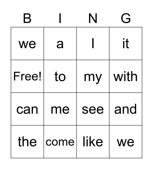 Ms. Dallaire's Sight Words Bingo Card