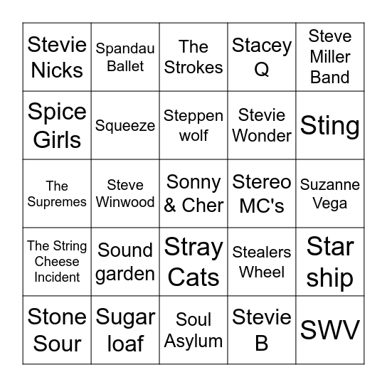 Game 2 Bingo Card