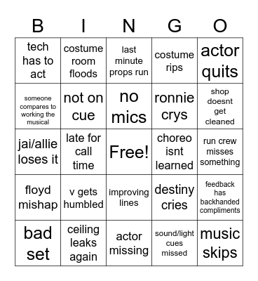 tech week bingo Card