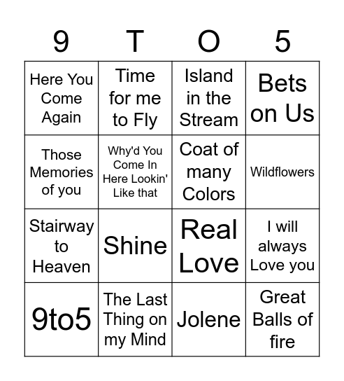 DOLLY Bingo Card