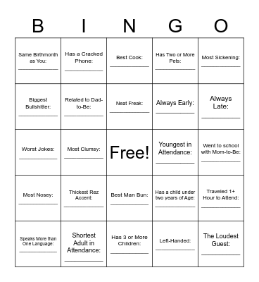 Find-the-Guest Bingo Card