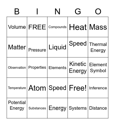 BI.N.G.O.  Matter 2023 Bingo Card