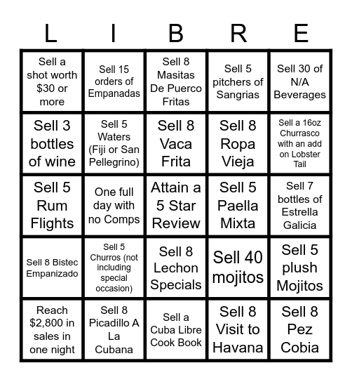 CUBA WEEKLY BINGO Card