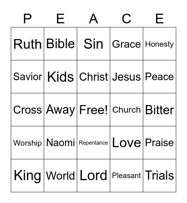 Redeemer Shoals Sermon Bingo Card