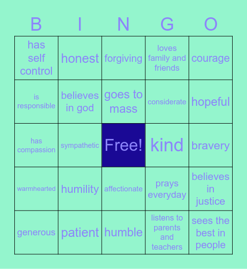 christian bingo assignment Bingo Card