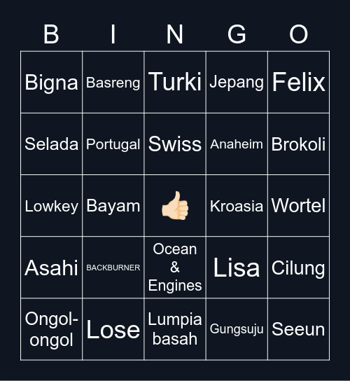 nomadsFELIX Bingo Card