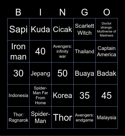 Hyunjare Bingo Card