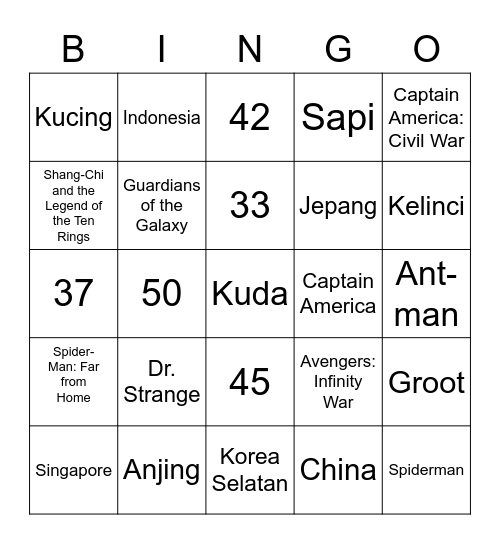 Punya Chika‼️ Bingo Card