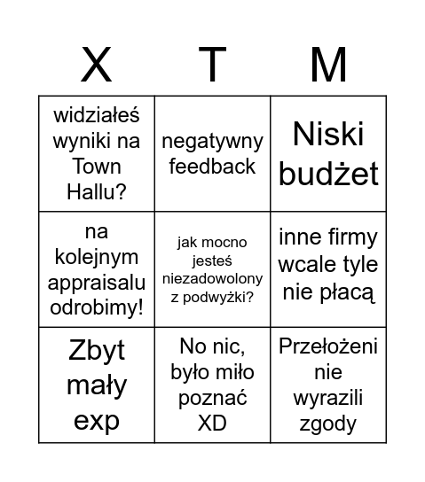 Niska podwyżka 2k23 Bingo Card