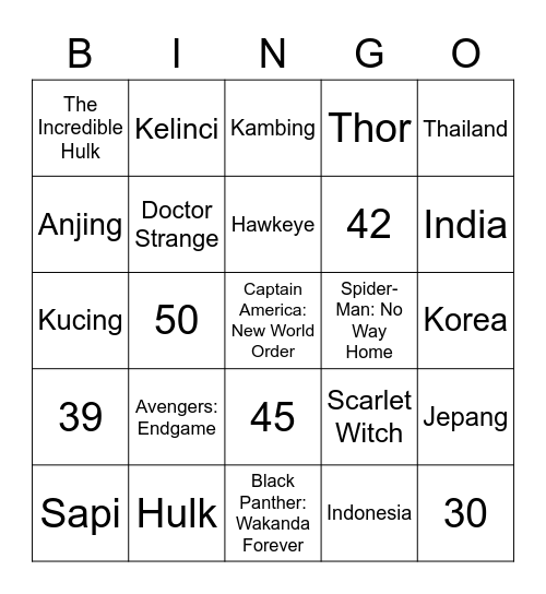 yeojian Bingo Card