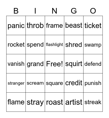 REVIEW Bingo Card
