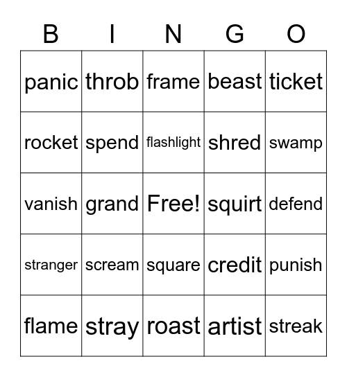REVIEW Bingo Card
