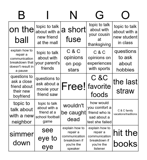 Bingo Card