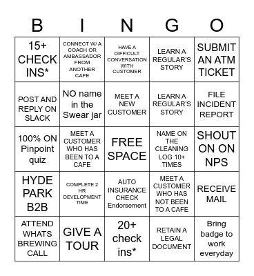 ALLSTAR AMBASSADOR BINGO Card