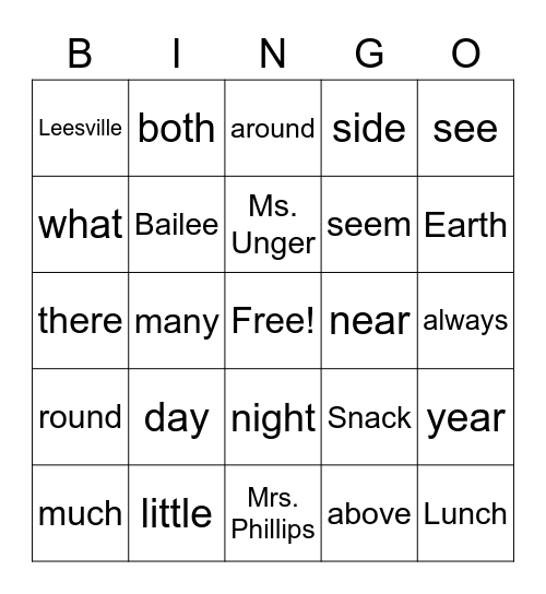 Our Place in Space Bingo Card