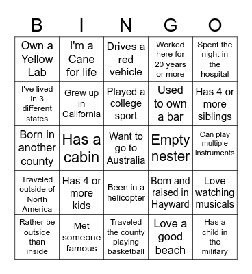 HMS People Bingo Card