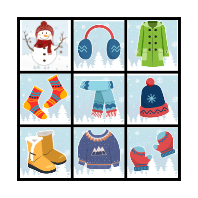 Winter clothes Bingo Card