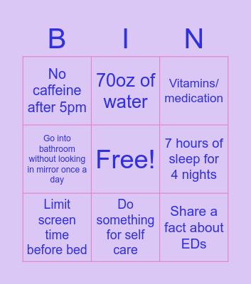 Nursing Bingo Card