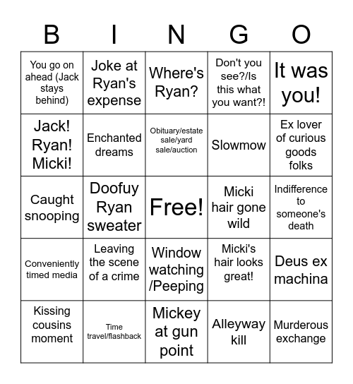 Curious Goods Bingo Card