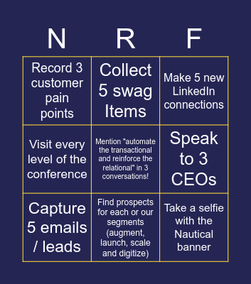 NRF 2023 BINGO Card