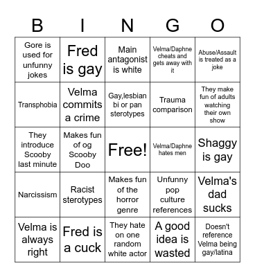 Velma bingo Card