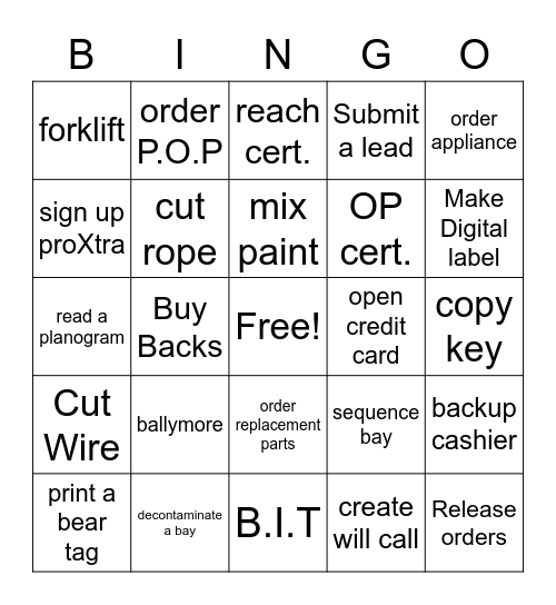 Store/MET VOA BINGO Card