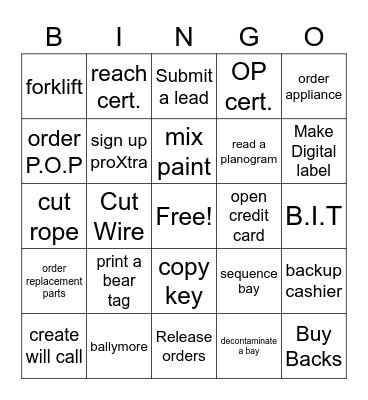 Store/MET VOA BINGO Card