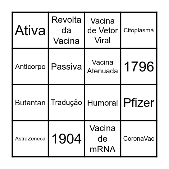 BINGO DO CONHECIMENTO Bingo Card