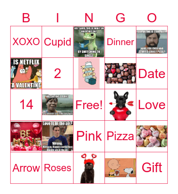 Valentines Day Bingo Card