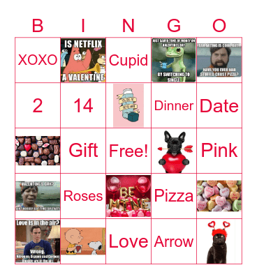 Valentines Day Bingo Card