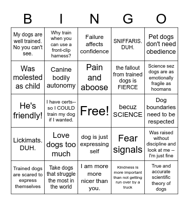 Why pozzies don't have well-trained dogs Bingo Card