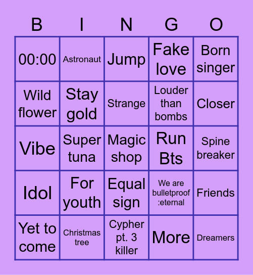 @Ot7Fanforeve Bingo Card