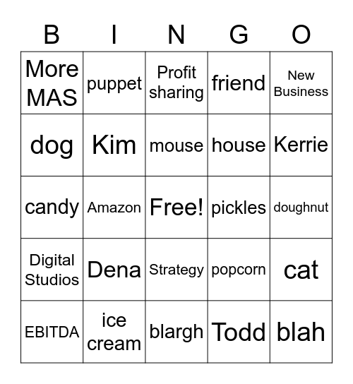 test bingo Card