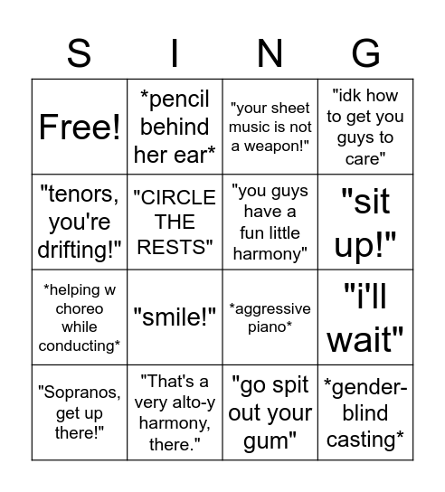 Ms. Emily Bingo Card