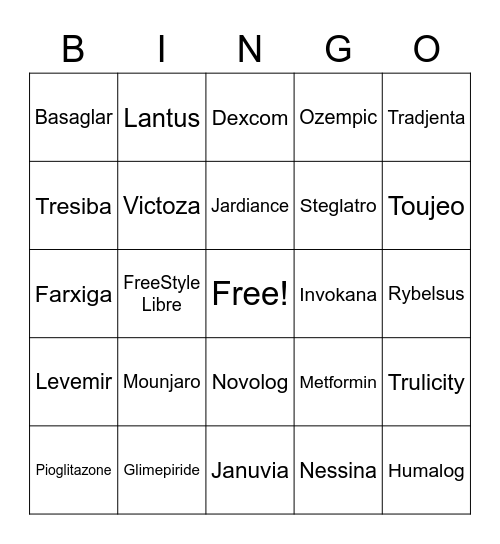 DIA-BINGO! Bingo Card