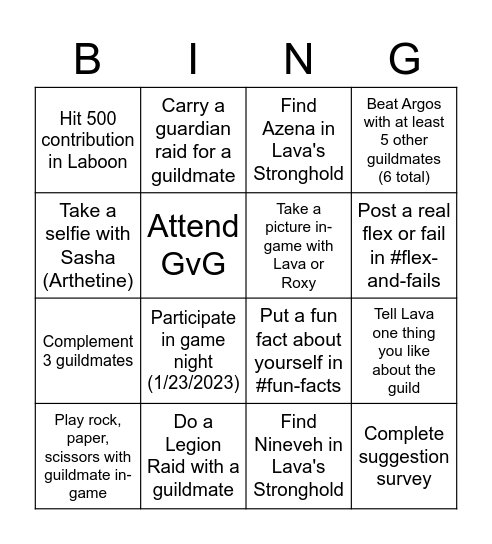 Laboon Bing Bingo Card