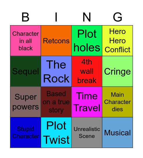 Movie Bingo Card