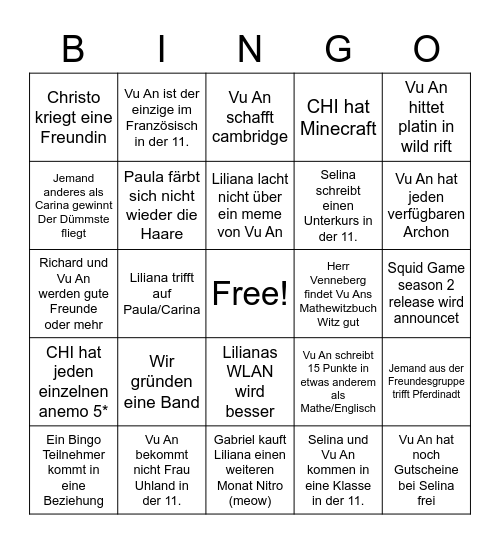 Bingo 2023 Bingo Card