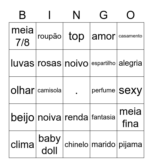 Chá da Gabriella Bingo Card