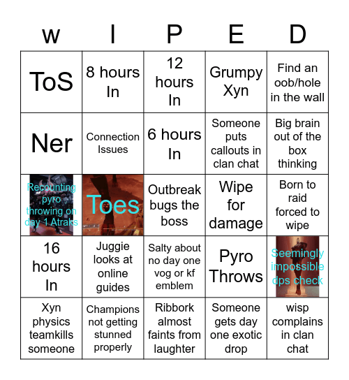 Day One Bing Card Bingo Card