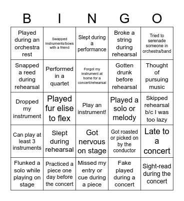 Group 1 Bingo Card